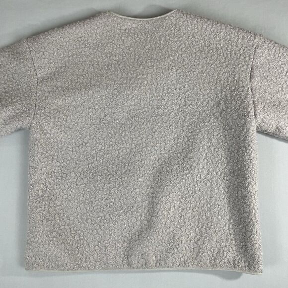 Mod Ref Teddy Sherpa Fleece Button Up Jacket Coat Women’s Large Light Grey - Picture 16 of 16